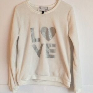 LOVE Glitter Sweatshirt Girls Size L